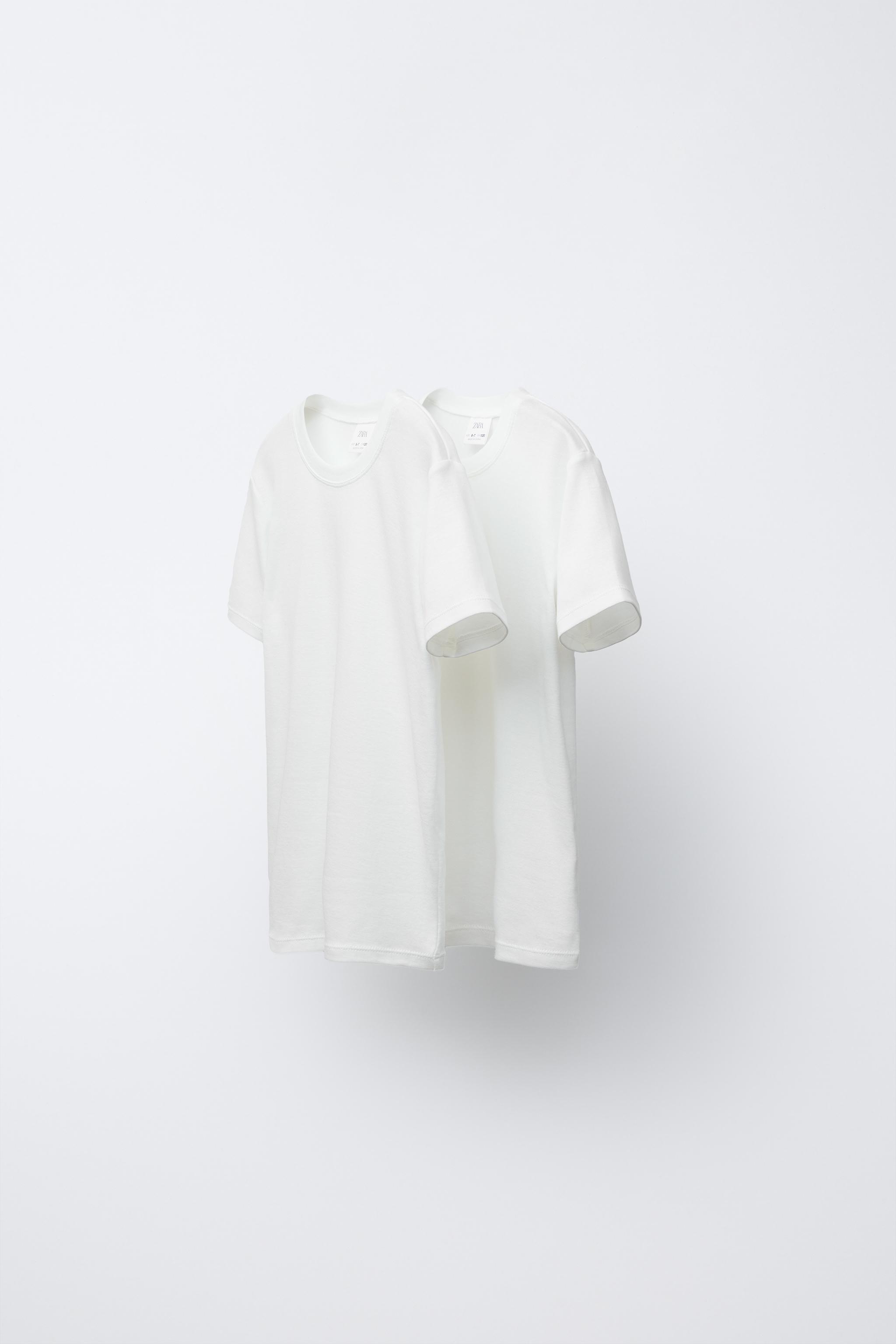 6-14 ANS/ LOT DE DEUX T-SHIRTS UNIS À MANCHES COURTES